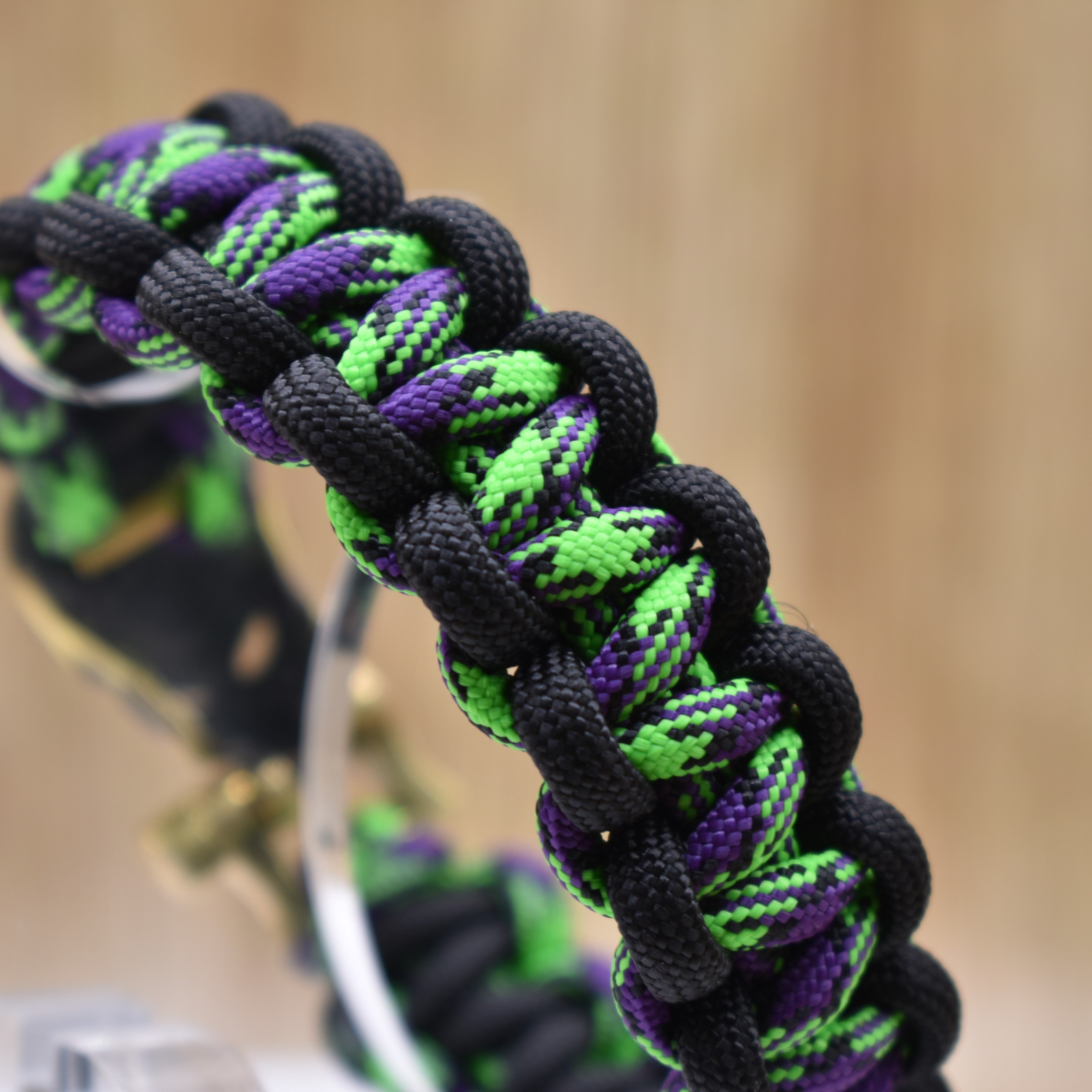 Green and online black paracord bracelet