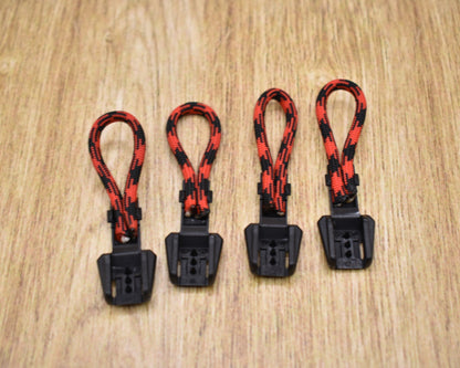 Lanyard and Zipper Pull Combo - Templar Knight with Red/Black Paracord
